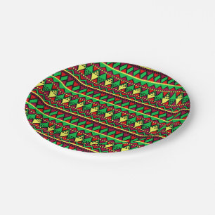 Passend zu Kwanzaa Gelb Rot Schwarz Grün 7" Pappteller