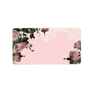 Passende Adresslisten, Trellis-Rose Vintag Adressaufkleber