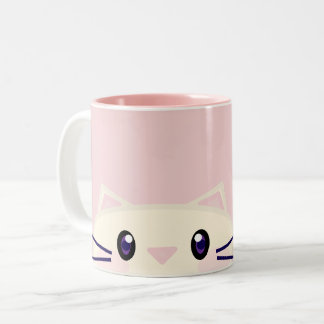 Passende Cartoon-Katzen-Cozy-Kaffeetasse für Paare Zweifarbige Tasse