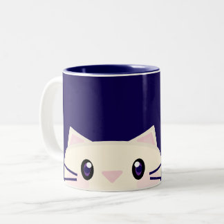 Passende Cartoon-Katzen-Cozy-Kaffeetasse für Paare Zweifarbige Tasse