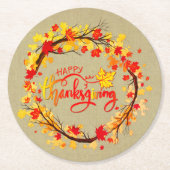 Passende Erntedank-Herbstleaf-Tones Runder Pappuntersetzer (Vorderseite)