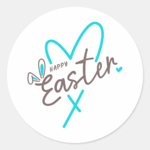 Passende Familie Frohe Ostern Runder Aufkleber