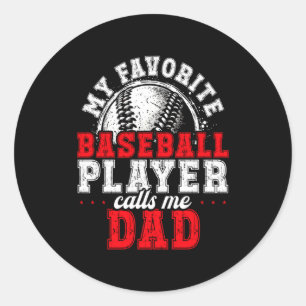 Passende Familien-Baseball-Geschenk-Vater-Teamfoto Runder Aufkleber