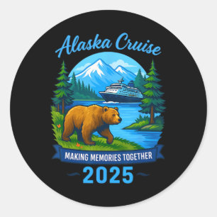 Passende Familien- und Gruppen-Alaska-Kreuzfahrt 2 Runder Aufkleber