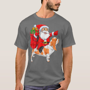 Passende lustige Familie Weihnachtsmann reitet Bas T-Shirt