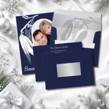 Passende Navy Silberfolie Eukalyptus Weihnachten