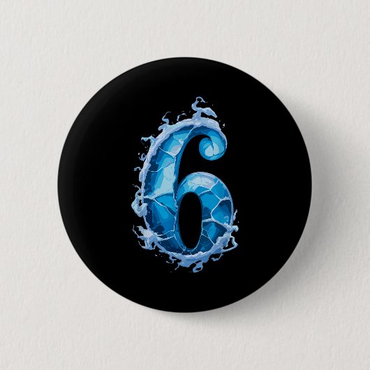 Passende Six Seven Flammendes Eis Lustiges Meme 67 Button (Vorderseite)