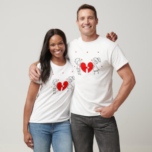 Passende T-Shirts für Paare mit gebrochenem Herzen