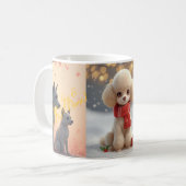 Passender Becher – „Caniche Christmas Magic Kaffeetasse (Vorderseite Links)
