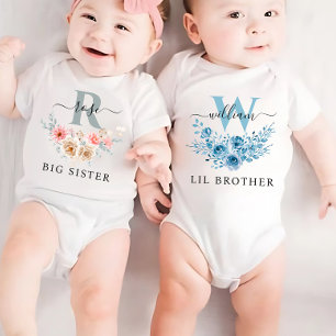 Passender Monogramm-Bruder Baby Strampler