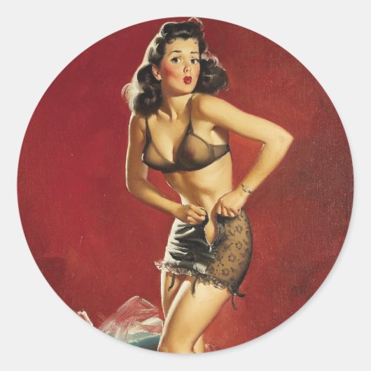 Passender Pin Up Runder Aufkleber (Vorderseite)