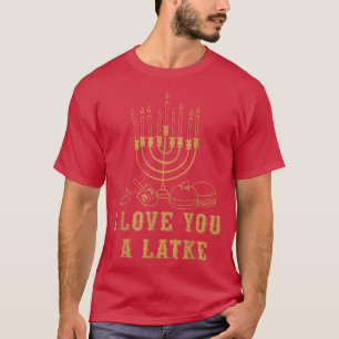 Passendes Chanukka Ich liebe dich bei Latke jüdisc T-Shirt