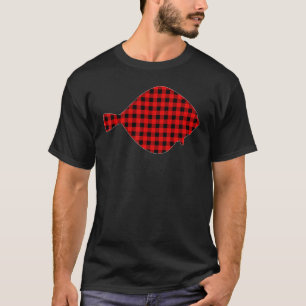 Passendes lustiges Buffalo-Karo-Flunder-Fisch-Weih T-Shirt