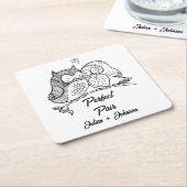 Passendes Paar Rechteckiger Pappuntersetzer (angewinkelt)