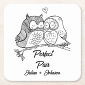 Passendes Paar Rechteckiger Pappuntersetzer (Vorderseite)