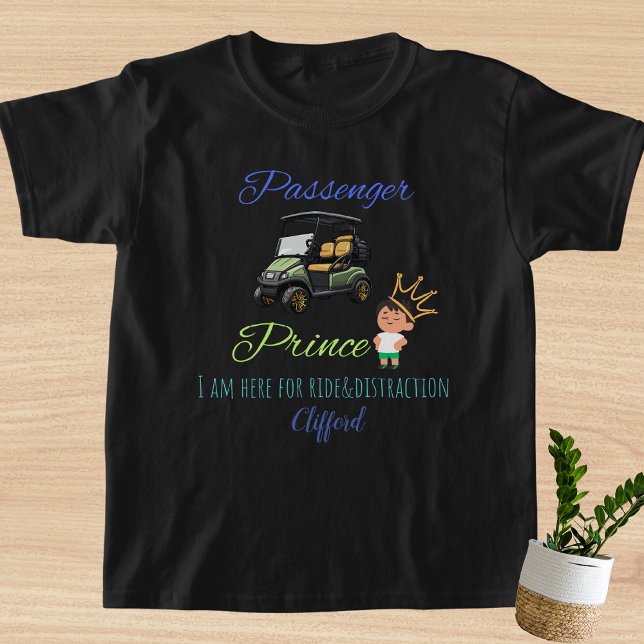 "Passenger Prince" personalisiertes Kindergolfthem T-Shirt (Von Creator hochgeladen)