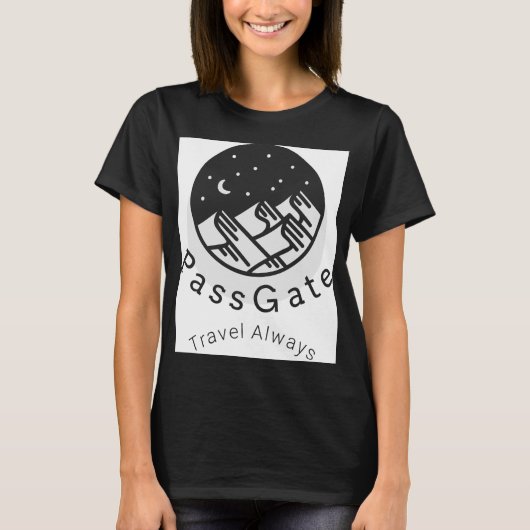 PassGate Travel Women's Black T Shirt (Vorderseite)