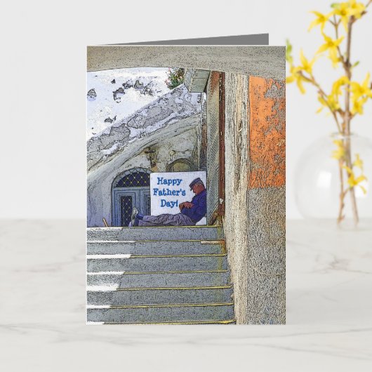 PASSIERENDER MANN/GLÜCKLICHER VATER KARTE (Gelbe Blume)