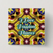 Passiflora Caerulea Pattern Button (Vorderseite)