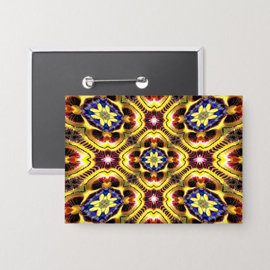 Passiflora Caerulea Pattern Button (Vorderseite/Rückseite)