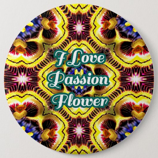 Passiflora Caerulea Pattern Button (Vorderseite)