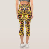 Passiflora Caerulea Pattern Capri Leggings (Rückseite)