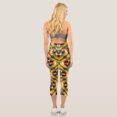 Passiflora Caerulea Pattern Capri Leggings (Rückseite)