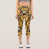 Passiflora Caerulea Pattern Capri Leggings (Vorderseite)