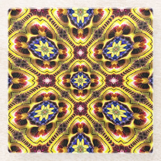 Passiflora Caerulea Pattern Glasuntersetzer (Vorderseite)