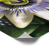 Passiflora Passion Blume im Stil geometrischer Kun Poster (Ecke)