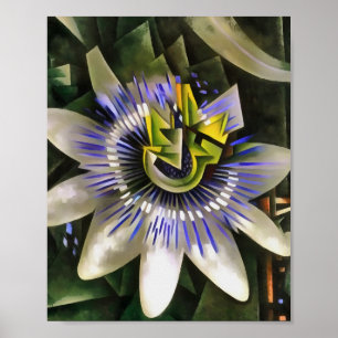 Passiflora Passion Blume im Stil geometrischer Kun Poster