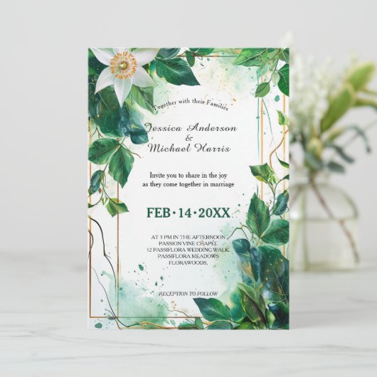 Passiflora Serenity Einladung (Stehend Vorderseite)