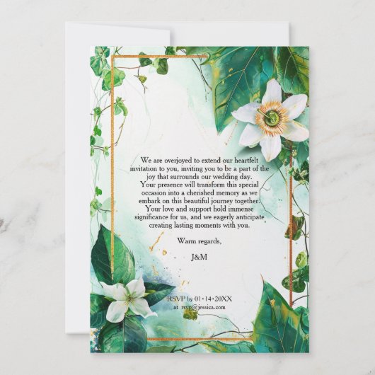 Passiflora Serenity Einladung (Rückseite)