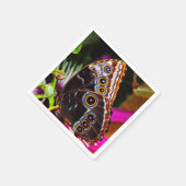 Passiflora VIOLACEA und Blauer Morpho-Schmetterlin Serviette (Ecke)