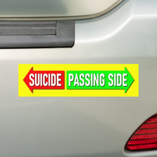 Passing Side Suicide Overtaking Left-hand Traffic Autoaufkleber (Auf Auto)