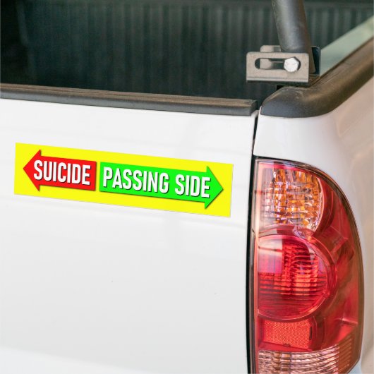 Passing Side Suicide Overtaking Left-hand Traffic Autoaufkleber (Auf Lkw)