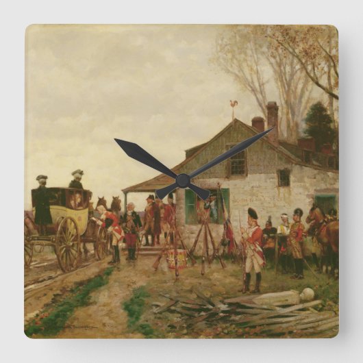 Passing the Outpost Quadratische Wanduhr (Vorderseite)