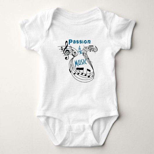 Passion 4 Musical Notes Baby Baby Strampler (Vorderseite)