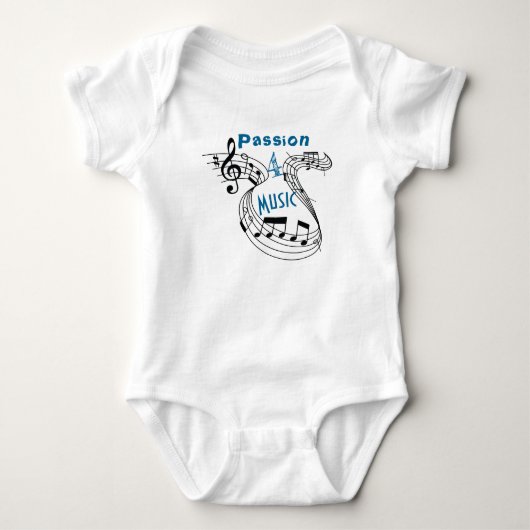 Passion 4 Musical Notes Baby Strampler (Vorderseite)
