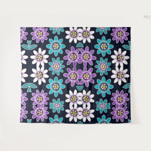 Passion Blume Blumenmuster Wandteppiche (Vorderseite (Horizontal))