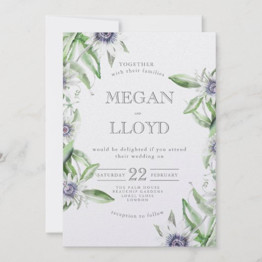 Passion Blume heiklen Sommer einladen, Feiertagskarte (Vorderseite)