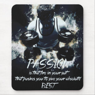 PASSION - Bodybuilding Workout Motivierend Mousepad