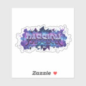 Passion Cyberpunk Typography – Vibrant Modern Word Aufkleber (Blatt)