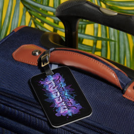 Passion Cyberpunk Typography – Vibrant Modern Word Gepäckanhänger