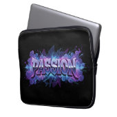 Passion Cyberpunk Typography – Vibrant Modern Word Laptopschutzhülle (Vorderseite Links)