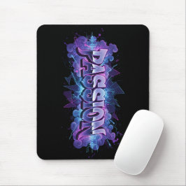 Passion Cyberpunk Typography – Vibrant Modern Word Mousepad