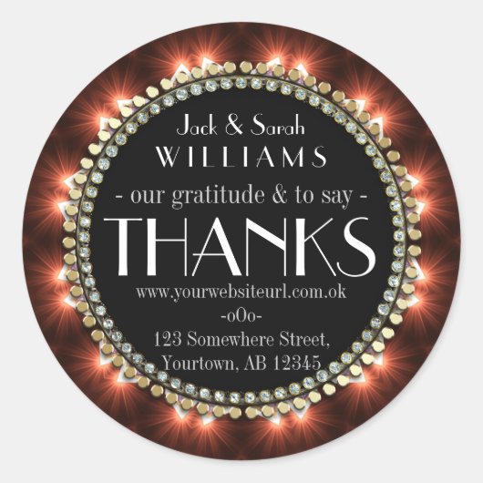 Passion Fire Chalkboard Danke Stickers (Vorderseite)