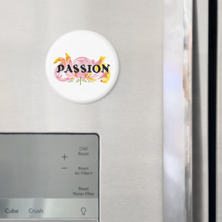 Passion Floral Typografie Design – Elegante Motiva Magnet