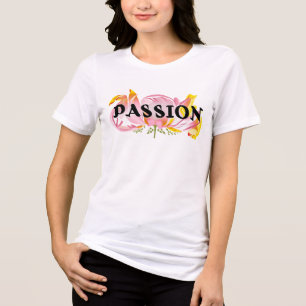 Passion Floral Typografie Design – Elegante Motiva Tri-Blend Shirt