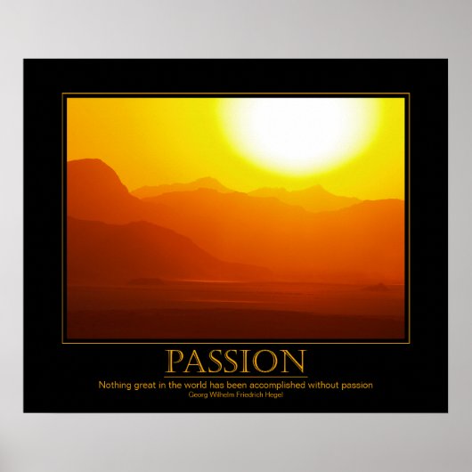 Passion Motivierend Wüste Sonnenuntergang Poster (Vorne)